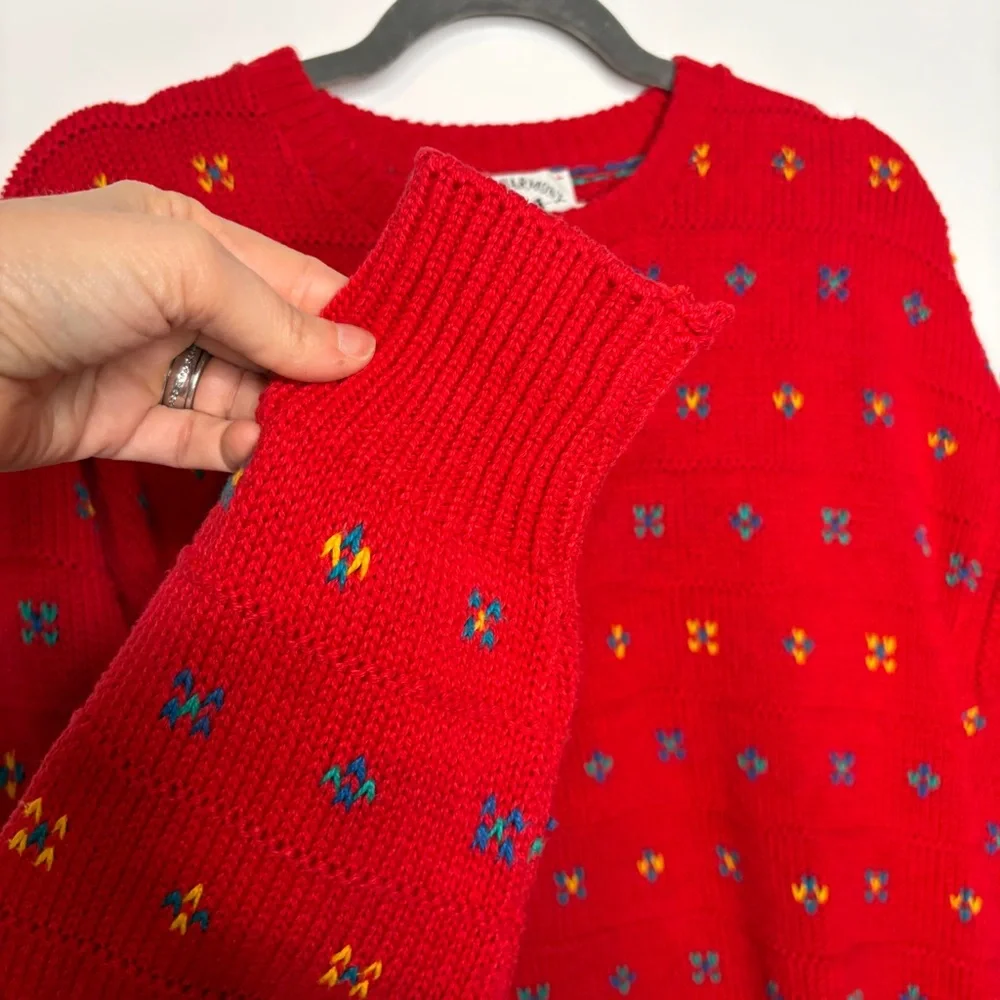 Vintage Lake Harmony Rowing Club Knit Crewneck Sweater Size Medium USA Made